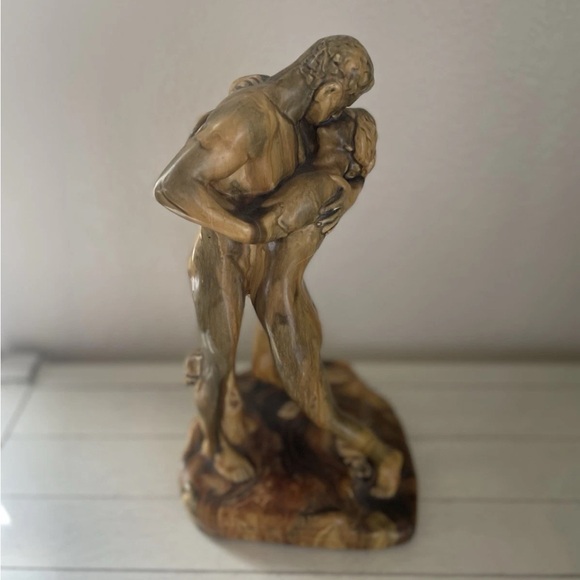 The Kiss Ferdinand Lepcke Statue Vintage MCM Romantic Lovers Embrace Decor